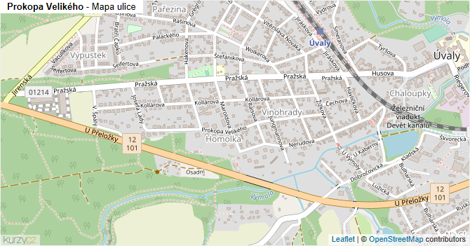 Prokopa Velikého - mapa ulice