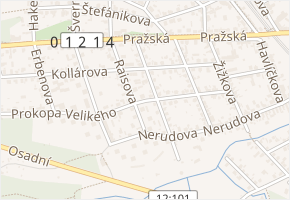 Prokopa Velikého II v obci Úvaly - mapa ulice