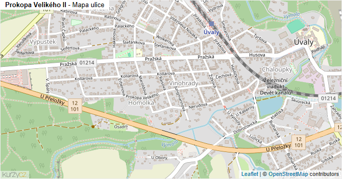 Prokopa Velikého II - mapa ulice