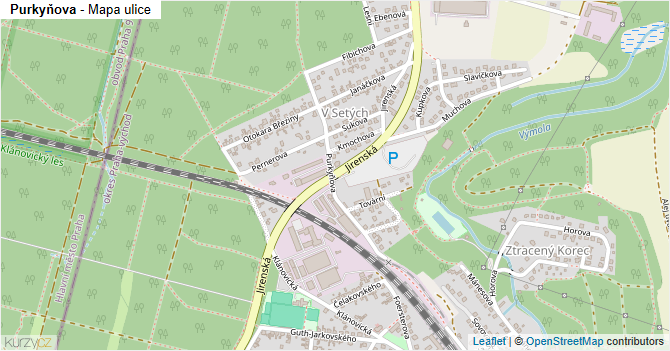 Purkyňova - mapa ulice