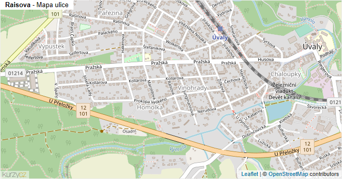 Raisova - mapa ulice