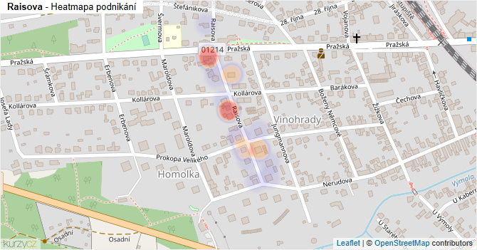 Raisova - mapa podnikání