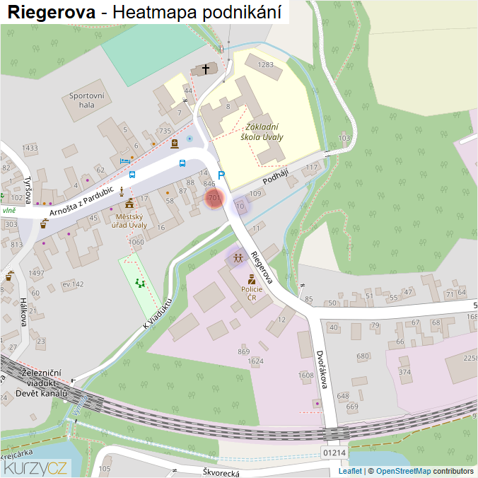 Mapa Riegerova - Firmy v ulici.