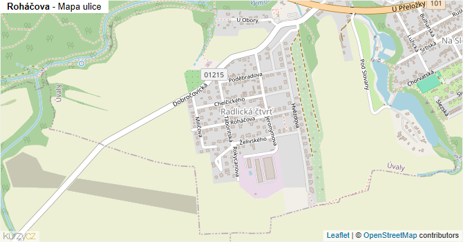 Roháčova - mapa ulice