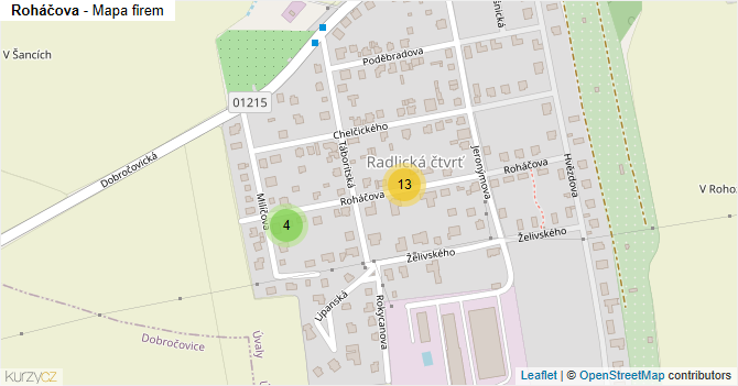Roháčova - mapa firem