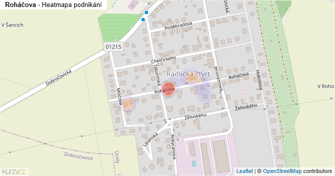 Roháčova - mapa podnikání