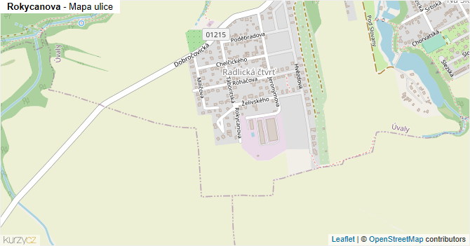 Rokycanova - mapa ulice