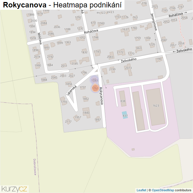 Mapa Rokycanova - Firmy v ulici.