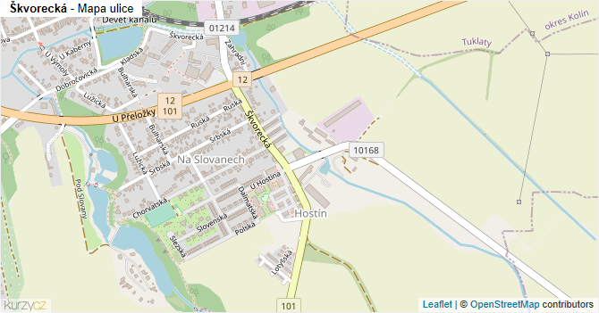 Škvorecká - mapa ulice