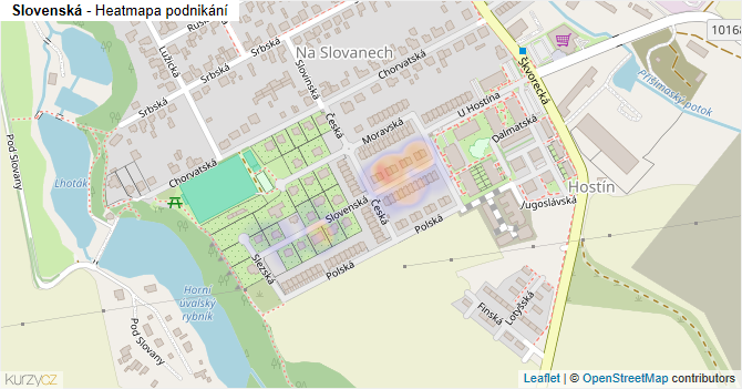 Slovenská - mapa podnikání