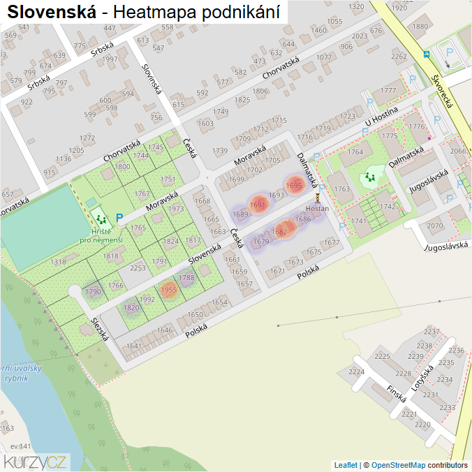 Mapa Slovenská - Firmy v ulici.