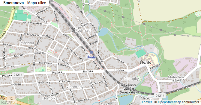 Smetanova - mapa ulice