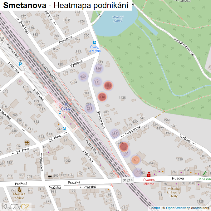 Mapa Smetanova - Firmy v ulici.