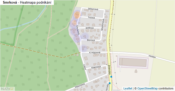 Smrková - mapa podnikání