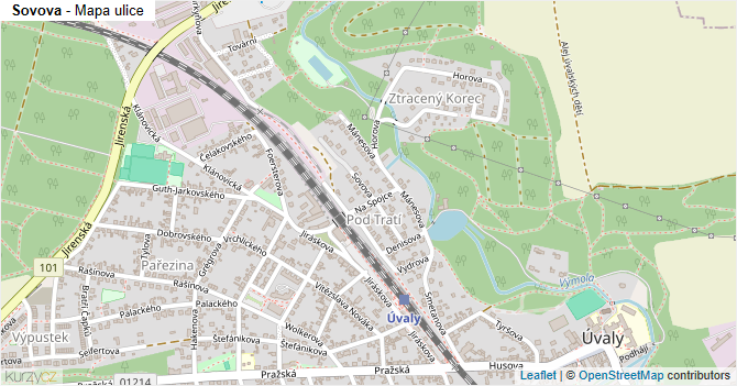 Sovova - mapa ulice