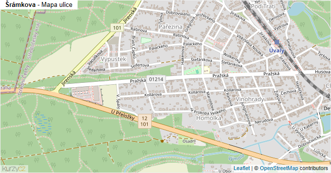 Šrámkova - mapa ulice