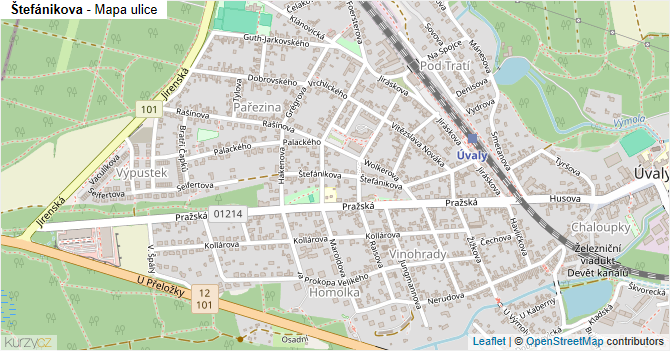 Štefánikova - mapa ulice