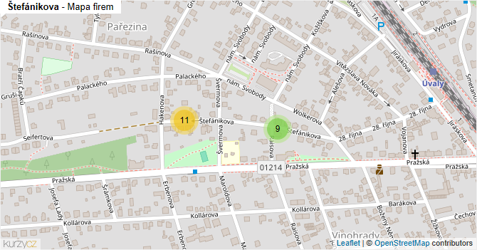 Štefánikova - mapa firem
