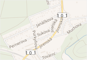 Sukova v obci Úvaly - mapa ulice