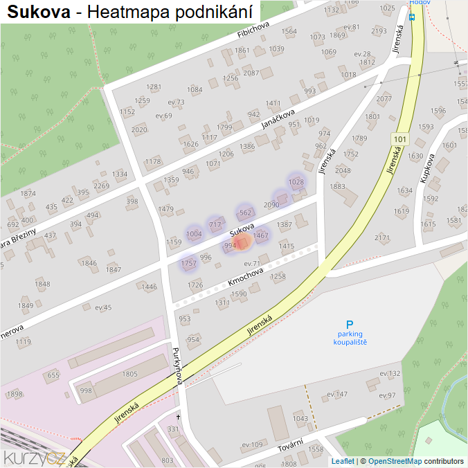 Mapa Sukova - Firmy v ulici.