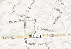 Švermova v obci Úvaly - mapa ulice