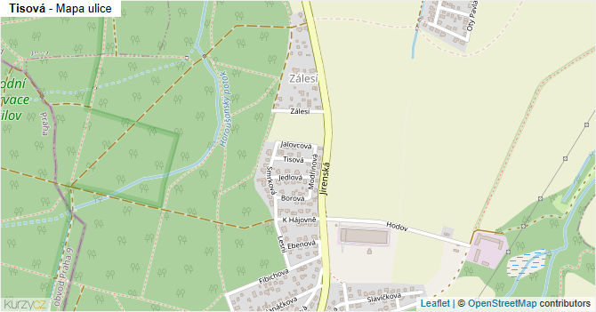 Tisová - mapa ulice