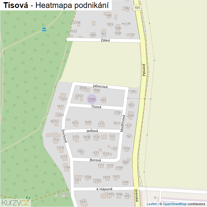 Mapa Tisová - Firmy v ulici.