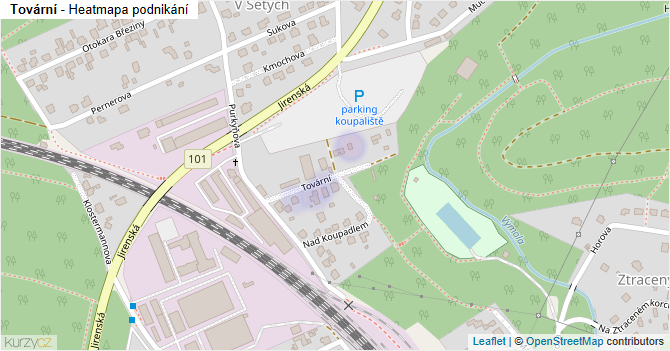 Tovární - mapa podnikání
