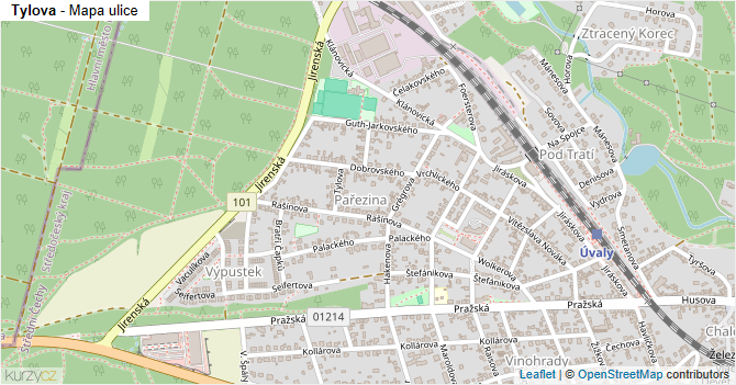 Tylova - mapa ulice