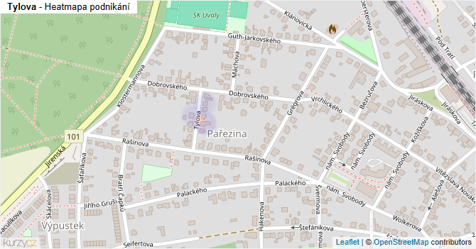 Tylova - mapa podnikání