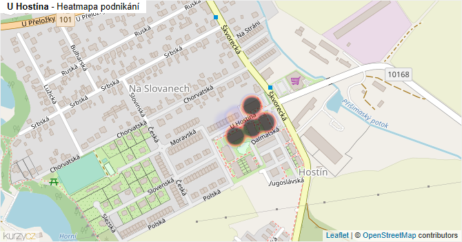 U Hostína - mapa podnikání