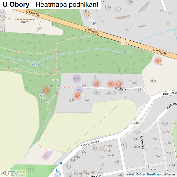 Mapa U Obory - Firmy v ulici.