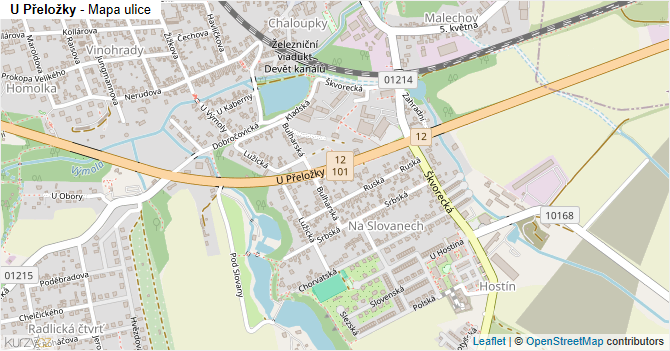 U Přeložky - mapa ulice