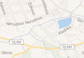 U Výmoly v obci Úvaly - mapa ulice