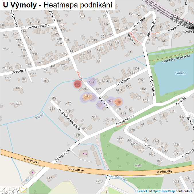 Mapa U Výmoly - Firmy v ulici.