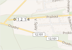 V. Špály v obci Úvaly - mapa ulice