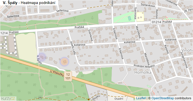 V. Špály - mapa podnikání