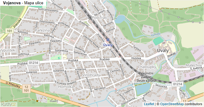 Vojanova - mapa ulice