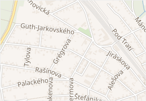 Vrchlického v obci Úvaly - mapa ulice