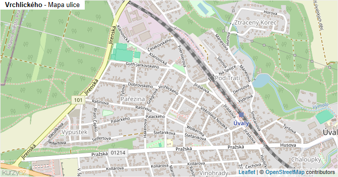 Vrchlického - mapa ulice