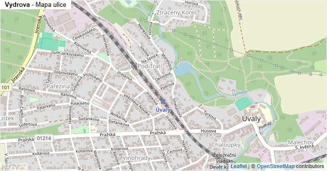 Vydrova - mapa ulice