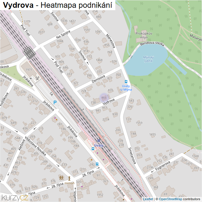 Mapa Vydrova - Firmy v ulici.