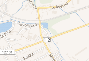 Zahradní v obci Úvaly - mapa ulice