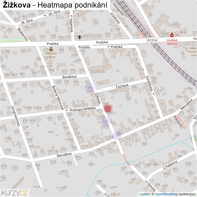 Mapa Žižkova - Firmy v ulici.