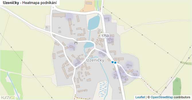Uzeničky - mapa podnikání