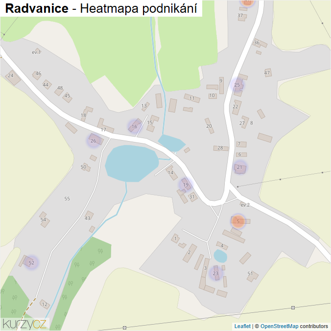Mapa Radvanice - Firmy v části obce.