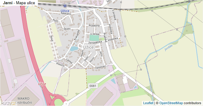Jarní - mapa ulice