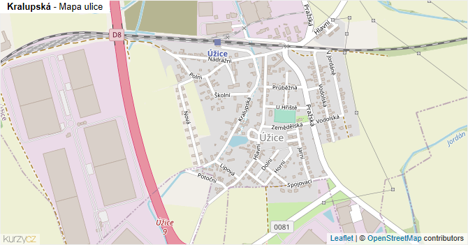 Kralupská - mapa ulice