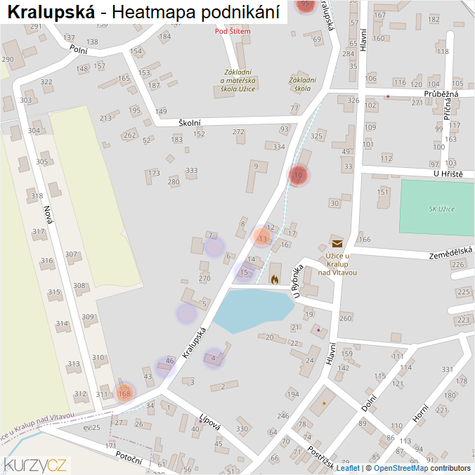 Mapa Kralupská - Firmy v ulici.