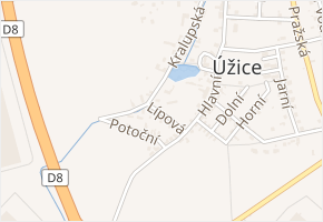 Lípová v obci Úžice - mapa ulice